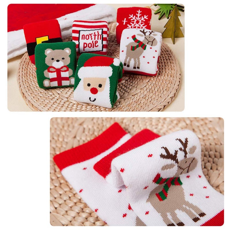 HowJoJo Boys Girls Christmas Socks Kids Warm Socks Winter Thermal Cotton Crew Socks 6 Pack 8-10 years - Image 5